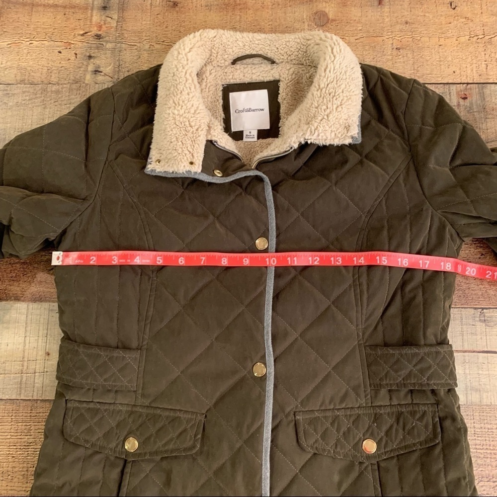 Croft and barrow quilted brown warm Sherpa lined jacket - S - Picture 7 of 7